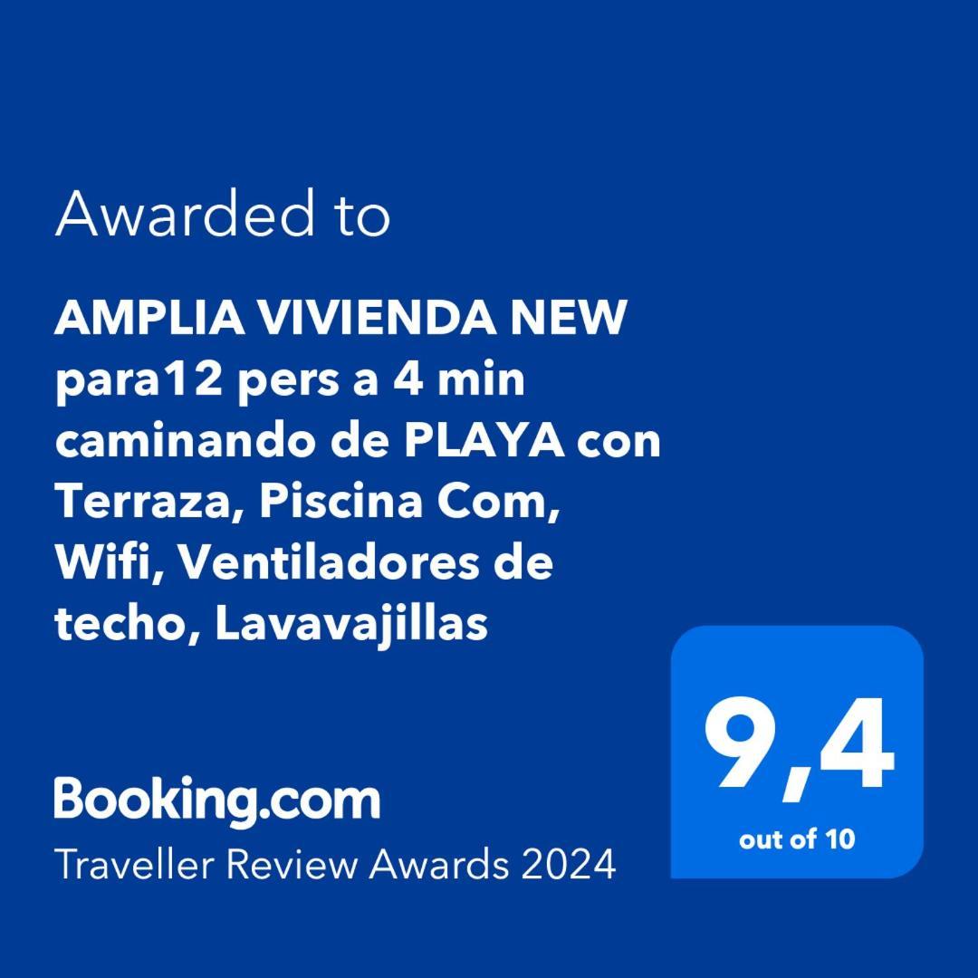 Amplia Vivienda New Para12 Pers A 4 Min Caminando De Playa Con Terraza, Piscina Com, Wifi, Ventiladores De Techo, Lavavajillas Roquetas de Mar Exterior photo